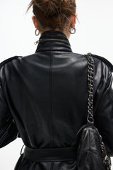 Unsaid Black Leather Jacket