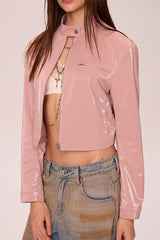 Blush Gloss Leather Jacket