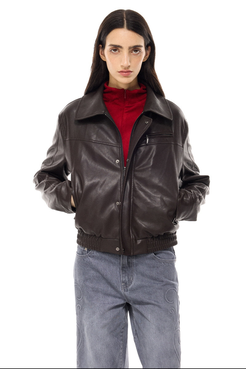 Refined Fit Leather Jacket