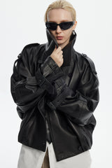 Verin Black Leather Jacket