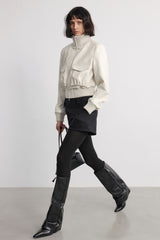 Aura Bomber Leather Jacket