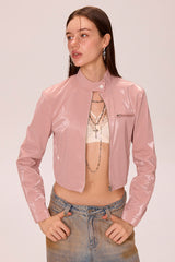 Blush Gloss Leather Jacket