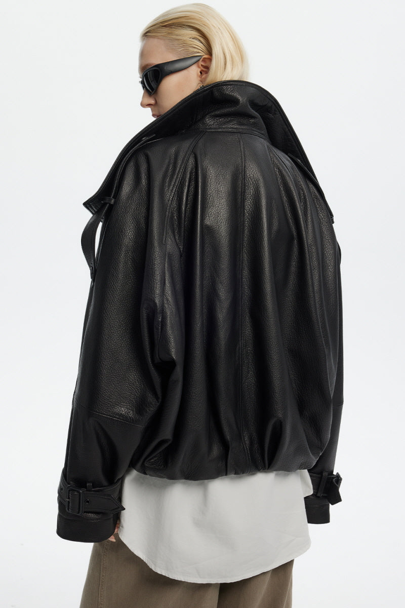 Verin Black Leather Jacket