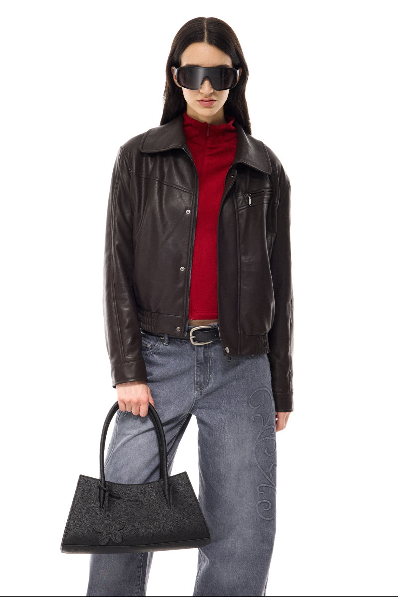 Refined Fit Leather Jacket