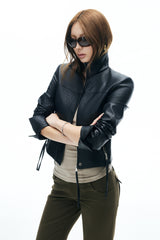 Monolith Highneck Leather Jacket