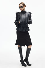 Unsaid Black Leather Jacket