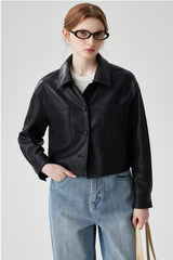 Pure Black Leather Jacket