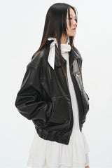 Distressed Noir Leather Jacket