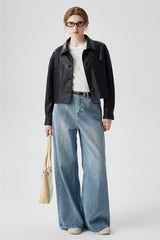 Pure Black Leather Jacket