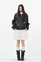 Distressed Noir Leather Jacket