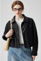 Pure Black Leather Jacket