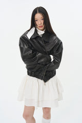 Distressed Noir Leather Jacket