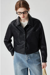 Pure Black Leather Jacket