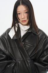 Distressed Noir Leather Jacket