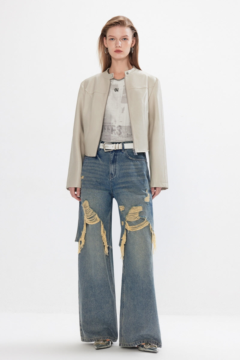 Eclipse Stand Collar Ivory Jacket