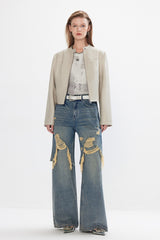 Eclipse Stand Collar Ivory Jacket