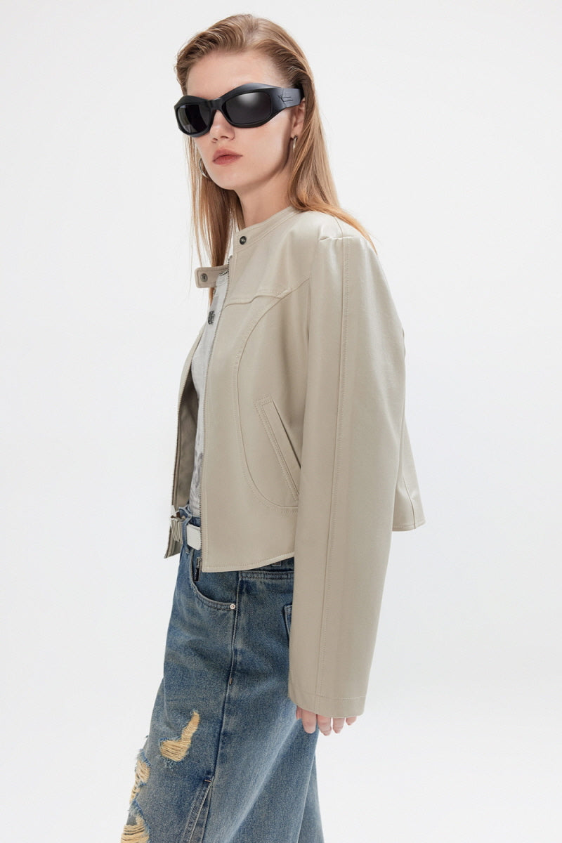 Eclipse Stand Collar Ivory Jacket