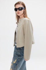 Eclipse Stand Collar Ivory Jacket