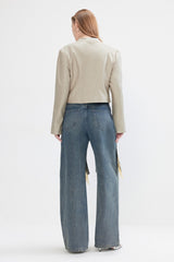 Eclipse Stand Collar Ivory Jacket