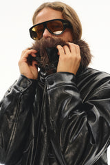 Fur Crest Bomber Jacket