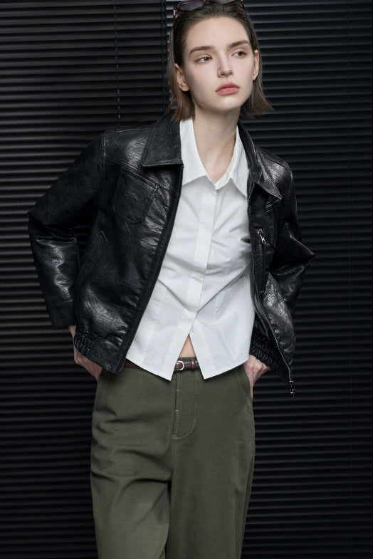 Legacy Cropped Leather Jacket