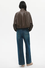 Mocha Blur Leather Jacket