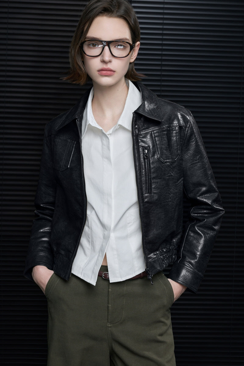 Legacy Cropped Leather Jacket