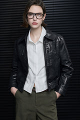 Legacy Cropped Leather Jacket