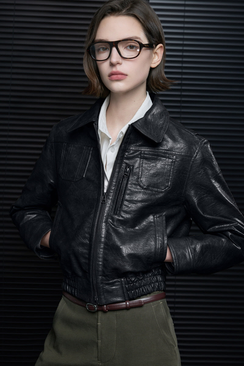 Legacy Cropped Leather Jacket
