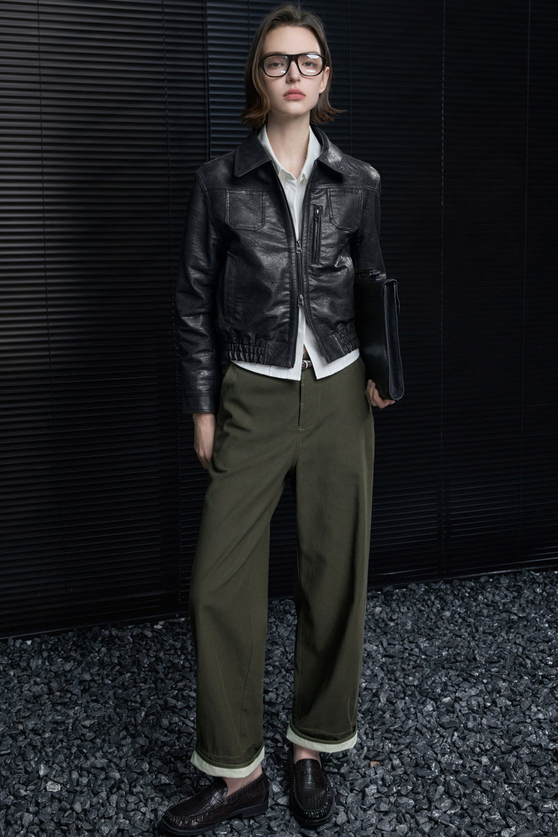 Legacy Cropped Leather Jacket