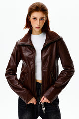 Contour Zip Leather Jacket