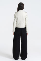 Halo Ivory Leather Jacket