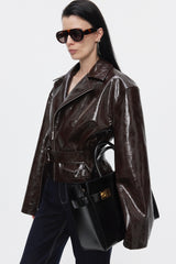 Snatched Waist Leather Jacket