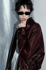 Vintage Red Wine Leather Jacket
