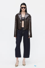 Snatched Waist Leather Jacket