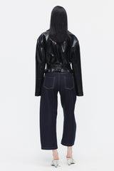 Snatched Waist Leather Jacket
