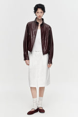 Vintage Red Wine Leather Jacket