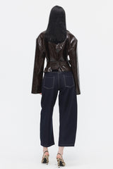 Snatched Waist Leather Jacket