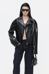 Snatched Waist Leather Jacket