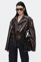 Snatched Waist Leather Jacket