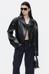 Snatched Waist Leather Jacket