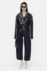 Snatched Waist Leather Jacket