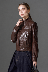 Brown Eclipse Leather Jacket