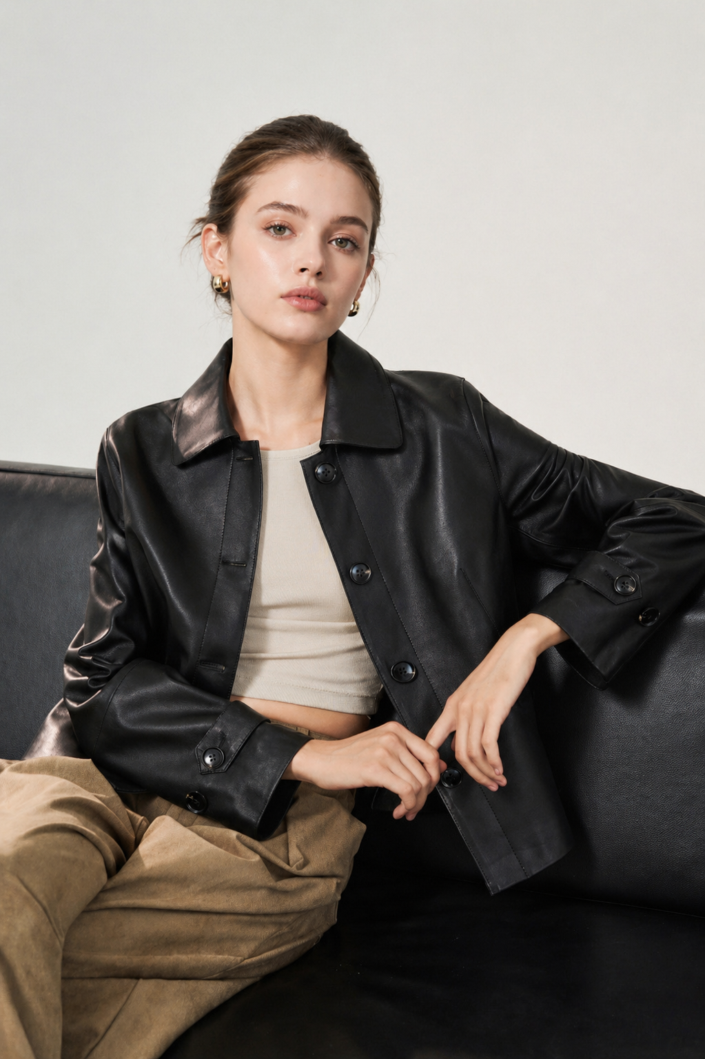 Bare Line Leather Jacket