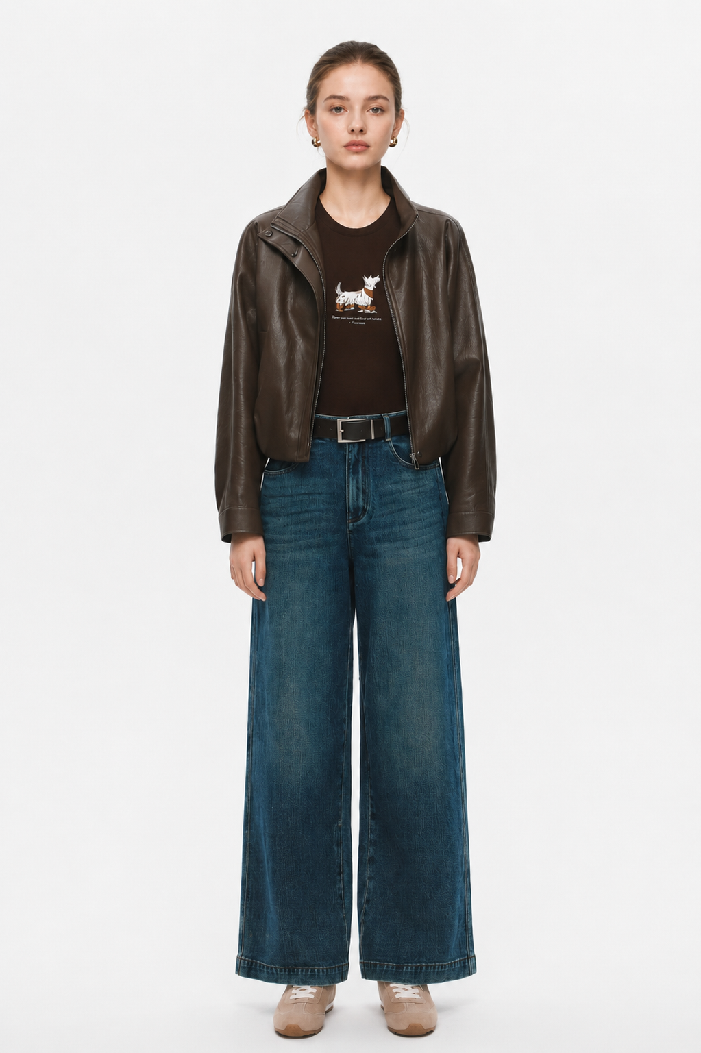 Mocha Blur Leather Jacket