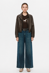 Mocha Blur Leather Jacket