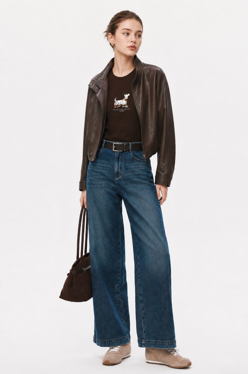 Mocha Blur Leather Jacket