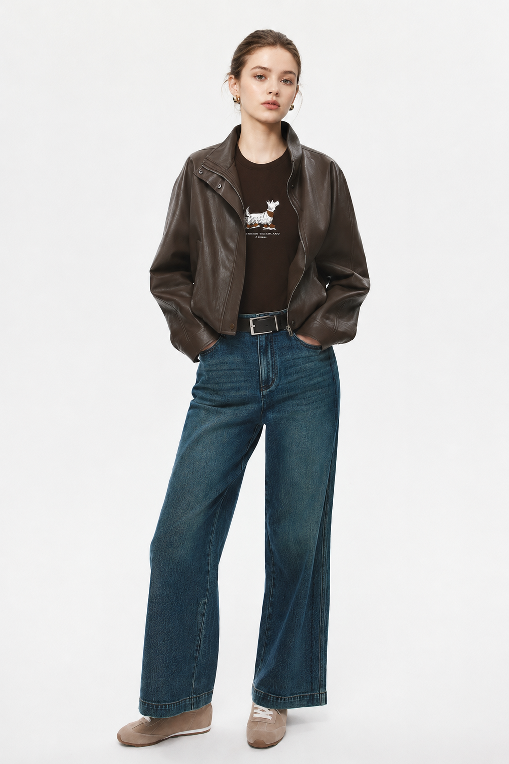 Mocha Blur Leather Jacket