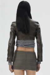 Multi-Pocket Top Leather Jacket