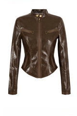 Trendy Fit High Waist Leather Jacket